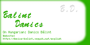 balint danics business card